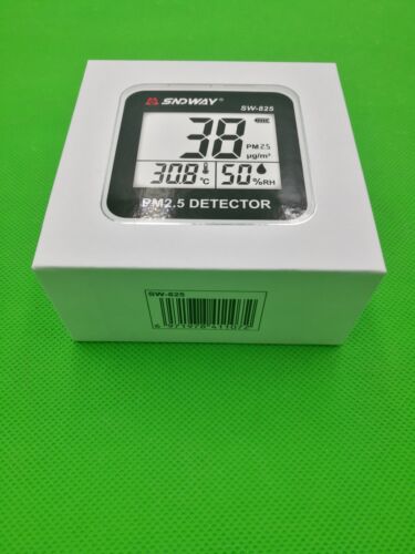 Detector de PM 2.5 SNDWAY SW-825 y medidor de temperatura y humedad, pantalla d