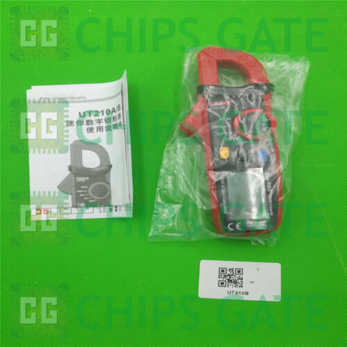 Pinza amperimétrica miniatura UNI-T UT210B True RMS de 200 A CA, amperímetro con prueba NCV y pantalla LCD
