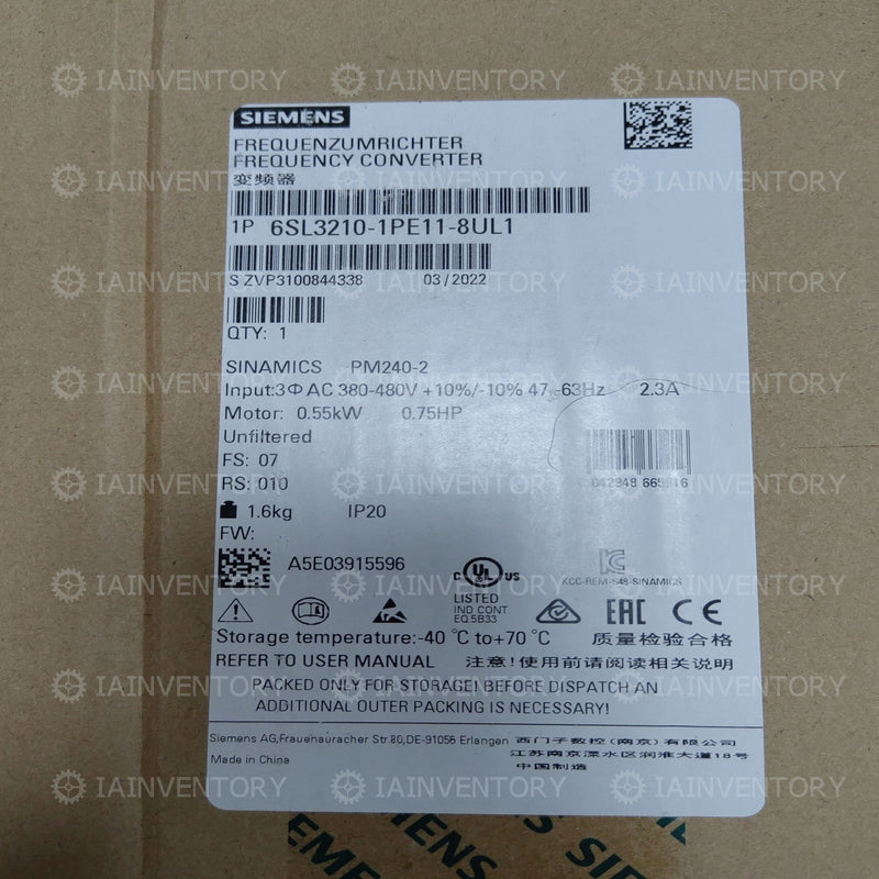 6SL3210-1PE11-8UL1--NEW